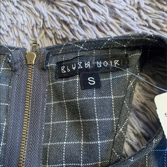 NWT Blush Noir grey and white Grid A-line Dress - Picture 6 of 7